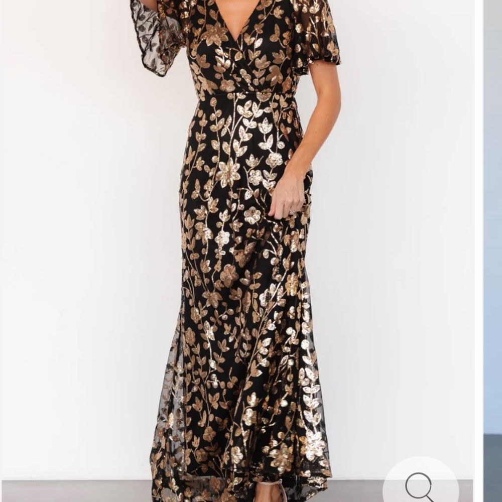 Baltic Born Esme Sequin Dress Black Gold